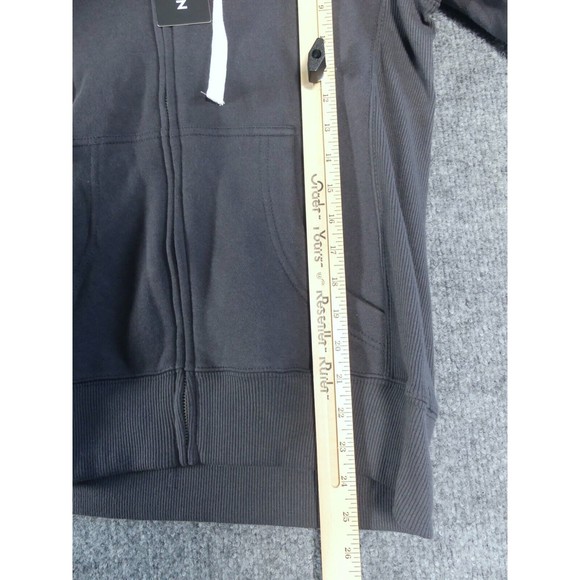 PELOTON Womens Small Sweatshirt Hoodie Dark Gray Full Zip Graphic Print Hooded - Picture 3 of 8